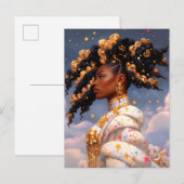 Kosmische Dame Afro-Amerikaanse Fantasy Kunst Briefkaart (Voorkant / Achterkant)