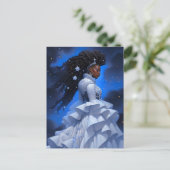 Kosmische Dame Afro-Amerikaanse Fantasy Kunst Briefkaart (Staand voorkant)