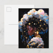 Kosmische Dame Afro-Amerikaanse Fantasy Kunst Briefkaart (Voorkant / Achterkant)