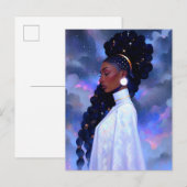 Kosmische Dame Afro-Amerikaanse Fantasy Kunst Briefkaart (Voorkant / Achterkant)