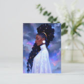Kosmische Dame Afro-Amerikaanse Fantasy Kunst Briefkaart (Staand voorkant)