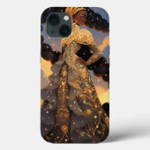 Kosmische Dame Afro-Amerikaanse Fantasy Kunst Case-Mate iPhone Case (Achterkant)