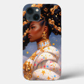 Kosmische Dame Afro-Amerikaanse Fantasy Kunst Case-Mate iPhone Case (Achterkant)