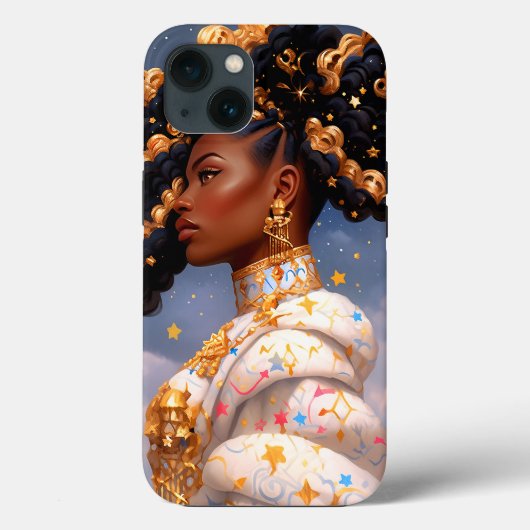 Kosmische Dame Afro-Amerikaanse Fantasy Kunst Case-Mate iPhone Case (Achterkant)