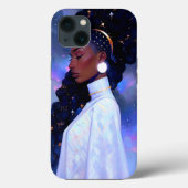 Kosmische Dame Afro-Amerikaanse Fantasy Kunst Case-Mate iPhone Case (Achterkant)