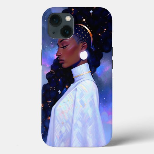 Kosmische Dame Afro-Amerikaanse Fantasy Kunst Case-Mate iPhone Case (Achterkant)