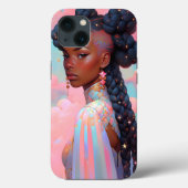 Kosmische Dame Afro-Amerikaanse Fantasy Kunst Case-Mate iPhone Case (Achterkant)