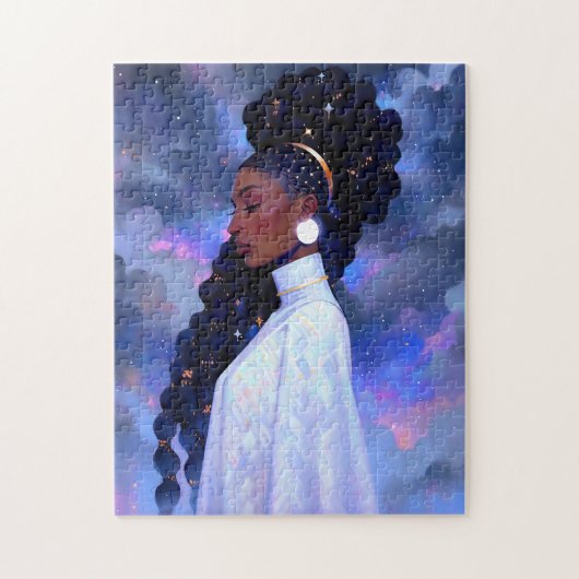 Kosmische Dame Afro-Amerikaanse Fantasy Kunst Legpuzzel (Verticaal)
