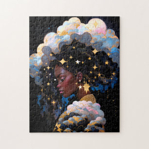 Kosmische Dame Afro-Amerikaanse Fantasy Kunst Legpuzzel