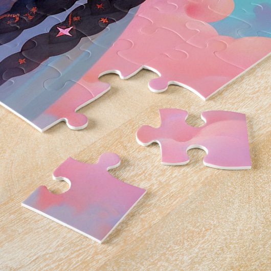 Kosmische Dame Afro-Amerikaanse Fantasy Kunst Legpuzzel (Zijkant)