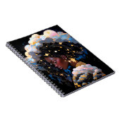 Kosmische Dame Afro-Amerikaanse Fantasy Kunst Notitieboek (Rechterzijde)