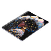 Kosmische Dame Afro-Amerikaanse Fantasy Kunst Notitieboek (Linkerzijde)