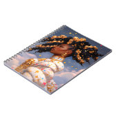 Kosmische Dame Afro-Amerikaanse Fantasy Kunst Notitieboek (Linkerzijde)