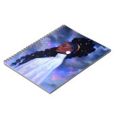 Kosmische Dame Afro-Amerikaanse Fantasy Kunst Notitieboek (Linkerzijde)