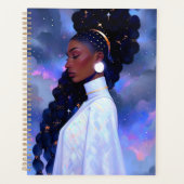Kosmische Dame Afro-Amerikaanse Fantasy Kunst Planner (Voorkant)