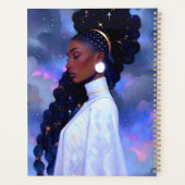 Kosmische Dame Afro-Amerikaanse Fantasy Kunst Planner (Achterkant)