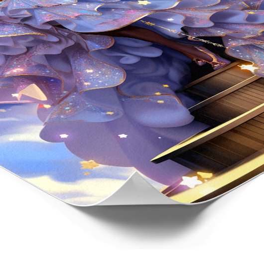 Kosmische Dame Afro-Amerikaanse Fantasy Kunst Poster (Hoek)