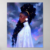 Kosmische Dame Afro-Amerikaanse Fantasy Kunst Poster (Voorkant)