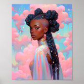 Kosmische Dame Afro-Amerikaanse Fantasy Kunst Poster (Voorkant)