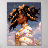 Kosmische Dame Afro-Amerikaanse Fantasy Kunst Poster (Voorkant)