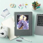 Kosmische Dame Afro-Amerikaanse Fantasy Kunst Sticker (iPad Cover)