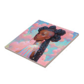 Kosmische Dame Afro-Amerikaanse Fantasy Kunst Tegeltje (Zijkant)