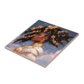 Kosmische Dame Afro-Amerikaanse Fantasy Kunst Tegeltje (Zijkant)