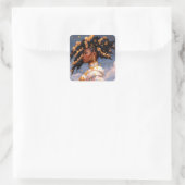 Kosmische Dame Afro-Amerikaanse Fantasy Kunst Vierkante Sticker (Tas)