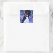 Kosmische Dame Afro-Amerikaanse Fantasy Kunst Vierkante Sticker (Tas)