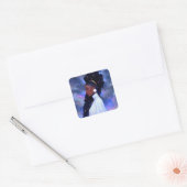 Kosmische Dame Afro-Amerikaanse Fantasy Kunst Vierkante Sticker (Envelop)