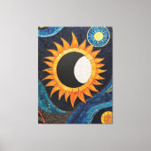 Kosmische Dans Mozaïek Zon Maan Canvas Afdruk (Voorkant)