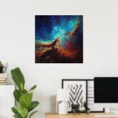 Kosmische Dans - Painterly Style Space Art Poster (Thuiskantoor)