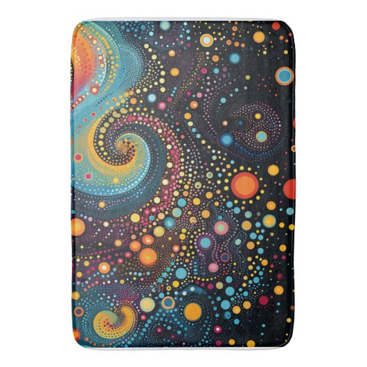 Kosmische Dans: Polka Dots in Space Art Badmat (Voorkant Verticaal)
