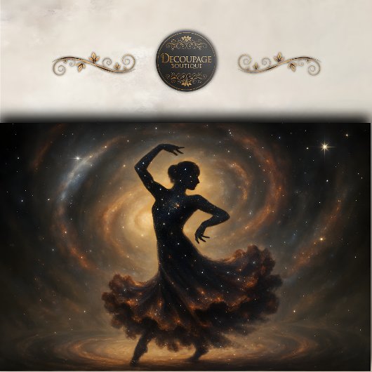 Kosmische Danser Sterrenstelsel Silhouet Decoupage Tissuepapier