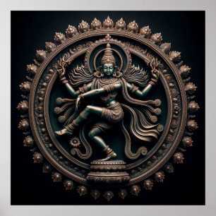 Kosmische danseres Nataraja Kunst van Lord Shiva Poster