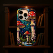 kosmische dennenpaddenstoelenweide iPhone hoesje