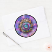 Kosmische dieren ronde sticker (Envelop)