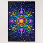 Kosmische DNA-mandala & neonflora: maximalistisch" Legpuzzel (Verticaal)