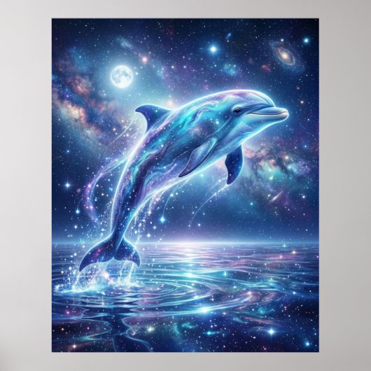 Kosmische Dolfijn Sterrengetij Poster (Voorkant)