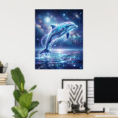 Kosmische Dolfijn Sterrengetij Poster (Thuiskantoor)