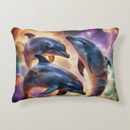 Kosmische dolfijnen en kwallen in de ruimte accent kussen