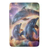 Kosmische dolfijnen en kwallen in de ruimte badmat (Voorkant Verticaal)