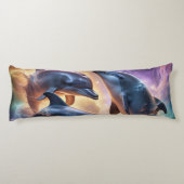 Kosmische dolfijnen en kwallen in de ruimte lichaamskussen (Achterkant)