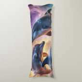 Kosmische dolfijnen en kwallen in de ruimte lichaamskussen (Voorkant Verticaal)