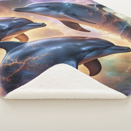 Kosmische dolfijnen en kwallen in de ruimte sherpa deken (3/4)