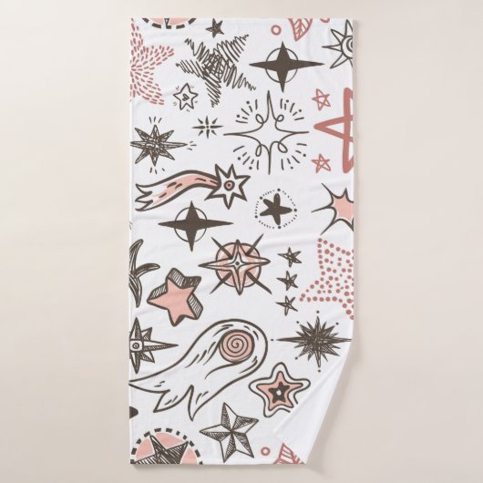 Kosmische Doodles: sterren en kometen Badhanddoek (Badhanddoek)