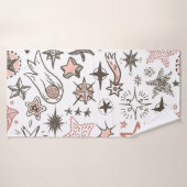 Kosmische Doodles: sterren en kometen Badhanddoek (Badhanddoek)