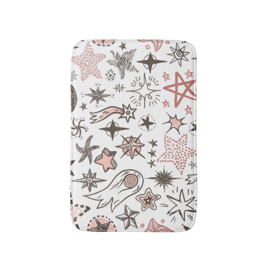 Kosmische Doodles: sterren en kometen Badmat (Voorkant Verticaal)