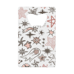 Kosmische Doodles: sterren en kometen Creditkaart Flessenopener