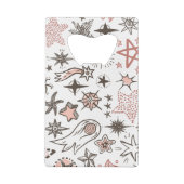 Kosmische Doodles: sterren en kometen Creditkaart Flessenopener (Achterkant)